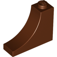 Lego kostka (kostička) 1x3x2 oblouk invertovaný, červeno hnědá (6133833)